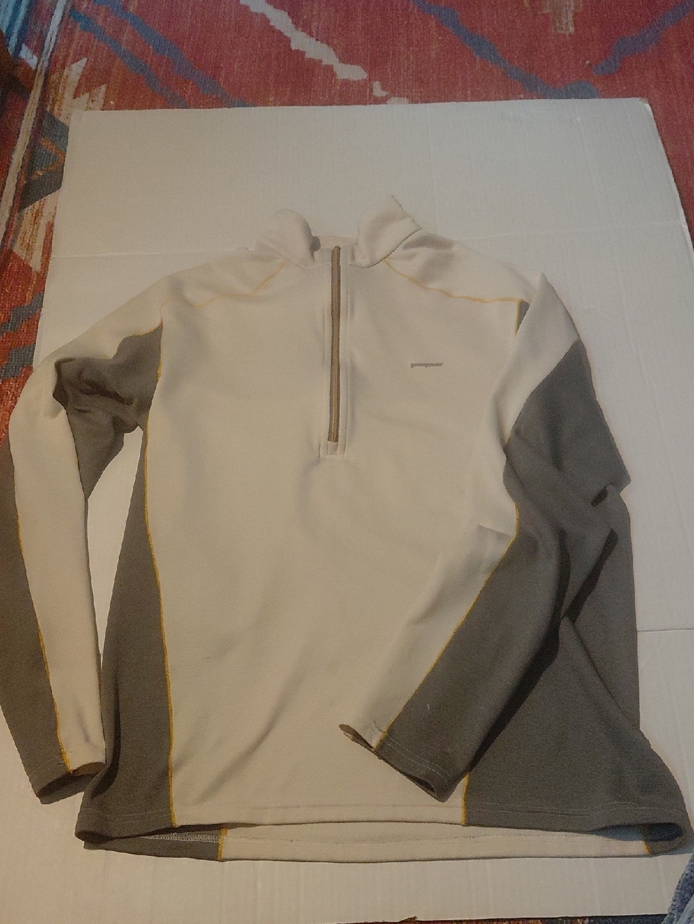 Quarter-Zip Pullover in Cream and Gray Patagonia